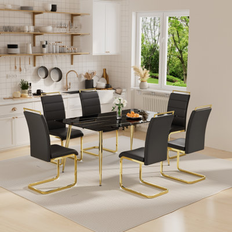 Rectangle - Yellow Dining Sets Mercer41 7 Dining Set