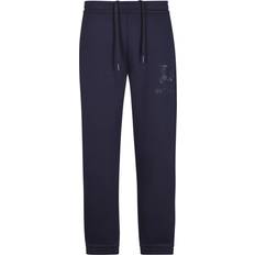Burberry Herr Byxor & Shorts Burberry Blå Bomull Track Pants med Brodert Logo Blue