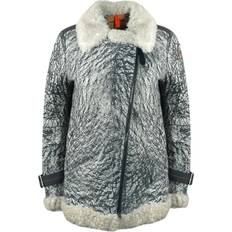 Parajumpers Clothing Parajumpers Haven Shearling Nine Iron Grey Leather Jacket