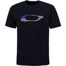 Oakley T-shirts Oakley Short Sleeve Crew Neck Black Mens Ellipse USA T-Shirt 457355 02E Cotton