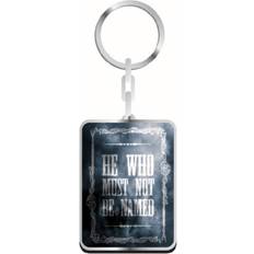 Half Moon Bay Harry Potter Keyring - 'He who must not be named' slogan