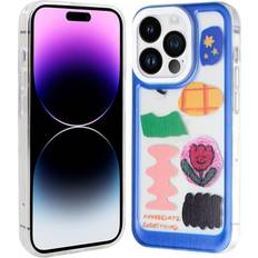 Tianfu iPhone 14 Pro Max Case Clear, Not Yellowing Phone Case for iPhone 14 Pro Max 2022 6.7 Inch with Slim Cover Protection Shockproof Bumper, Blue Patch