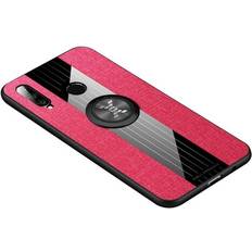 Huawei P30 Lite Mobile Phone Cases Keshen 2Pcs For Huawei P30 Lite XINLI Stitching Cloth Textue Shockproof TPU Protective Case with Ring HolderRed