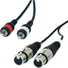 Loops PRO 1.5m Twin XLR Female to PHONO Plug Lead