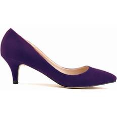 XZGSTORE US4.5 AU4/4.5 EUR35 22.5cm, Purple Women Pumps OL Shoes High Heels Ladies Comfortable Low Office Suede Pumps