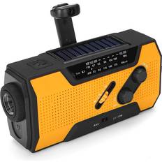 Jgstore17 Orange Portable AM FM NOAA Radio Solar Crank Emergency Weather Flashlight Rechargeable Power Bank for iPhone