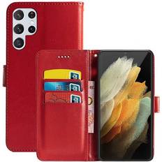 CaseOnline Red 3-card wallet Phone for Samsung S22 Ultra Multicoloured