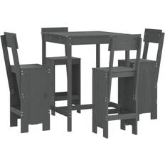 Wood Outdoor Bar Sets vidaXL grey pine Outdoor Bar Set