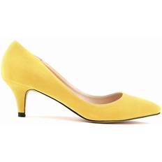 XZGSTORE US8.5 AU8 EUR40 25cm, Yellow Women Pumps OL Shoes High Heels Ladies Comfortable Low Office Suede Pumps