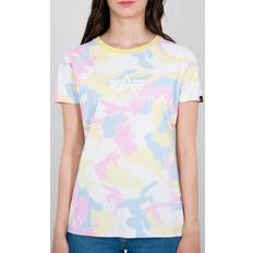 Alpha Industries Women Tops Alpha Industries New Camo Basic Ladies T-Shirt, blue-yellow, for Women