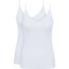 Damen - Viskose Tanktops Mey Spaghetti-Top Doppelpack weiss