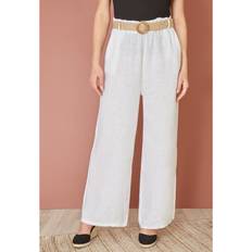 Linen Trousers Yumi Italian Linen Wide Leg Trousers & Belt