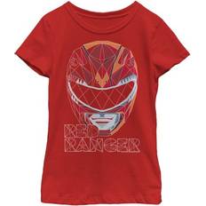 Fifth Sun Girl Power Rangers Geometric Ranger Helmet Graphic Tee Red