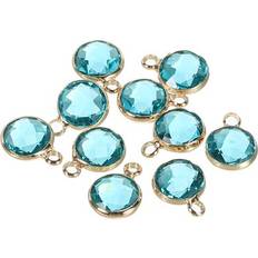 Crystal Charms & Pendants Uxcell Crystal Birthstone Charm March Pendants Drop Bead Sky Blue for Jewelry Making Pack