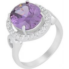 Unisex Rings Great Gems Unisex Amethyst Halo Cocktail Ring