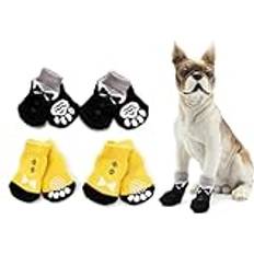 UOSIA 8 Anti-slip Pet Hund Katt Strumpor Doggie Grip Strumpor Varma Bomulls Husdjursstrumpor