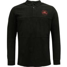 Mens Long Sleeved Polo Top Casual Black T-Shirt 102088 008 A38A