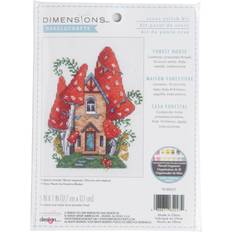 Dimensions Counted Cross Stitch Kit 5"X7"-Forest House 18 Count 70-65227