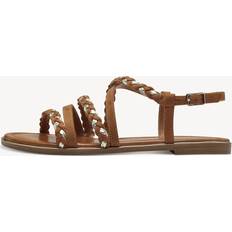 Bruin Sandalen met hak Tamaris Sandaal Bruin - Cognac/Zilvergrijs