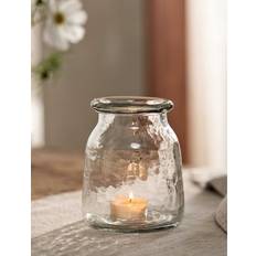 The White Company Clear Jago Medium Hammered-glass Candle Holder