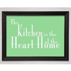 Happy Larry The Kitchen Is the Heart of the Home Black/Walnut Framed Paper Framed Art 141.4x100cm