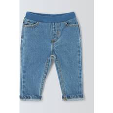 John Lewis Baby Ribbed Waist Jeans, Blue