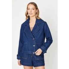 Denim Coats Oasis Denim Short Trench Coat Indigo