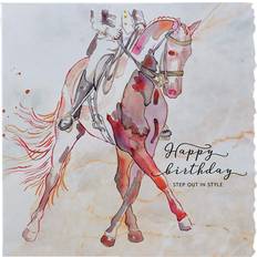 Universal Textiles One Size, Birthday Step Out In Style Dressage Multicoloured Deckled Edge Fanciful Dolomite Greetings Card