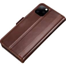 Apple iPhone 11 Pro Max Wallet Cases FoneFunShop Luxury PU Leather Magnetic Flip Case Card Holder For iPhone 11 Pro Max Brown