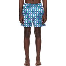 Lacoste Swimming Trunks Lacoste Blue & Green Printed Swim Shorts