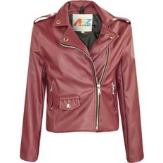 Red Jackets A2Z Kids 11-12 Years, Wine Girls PU Leather Wine Jacket Waterproof Coat Red 11-12yrs