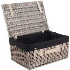 Cotton Baskets RED HAMPER Wicker 51cm Antique Wash Picnic Basket