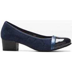 Wide Fit Suede Look Heels Navy
