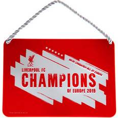 Liverpool FC Champions Of Europe 2019 Metal Sign One Size Red