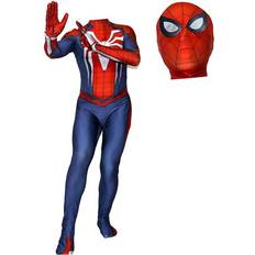 Kids Full SetJumpsuit Headcover 120 PS4 Insomniac Spiderman Cosplay Costume 3D Print Adult Kids Spidey Zentai Suit Multicoloured