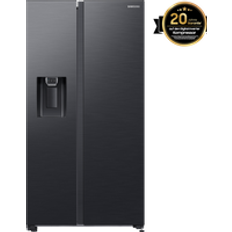 Isbitmaskiner Samsung Side-by-Side mit Slim Ice Maker und Wassertank, 628 L Premium Black Steel