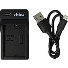 VHBW USB-batteriladdare Canon EOS 1000D, 450D, 500D digitalkamera, videokamera, actionkamera laddningsskal