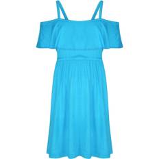 Turquoise Dresses A2Z Kids 11-12 Years, Turquoise Girls Skater Dress Plain Color Off Shoulder Dresses Green 11-12yrs