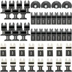 50 pcs Oscillating Saw Blades Quick Release Multitool Blades Kit HCS Tool Blades for Wood Plastic Metal Nails Bolts Compatible with Dewalt Dremel Fein Worx Bosch Makita Milwaukee