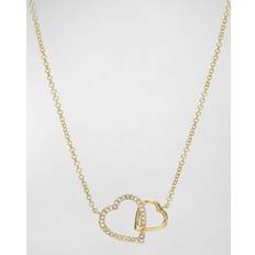 Zoe Lev 14K Gold Diamond Open Hearts Pendant Necklace