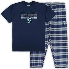 Men - Solid Colours Pyjamas Profile Men's Deep Sea Blue/Gray Seattle Kraken Big & Tall T-Shirt Pajama Pants Sleep Set