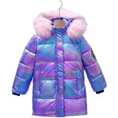 Purple Jackets Xcsgsra Purple, 13-14 Years Kids Girls Winter Coat Hooded Hooded Parka Jackets