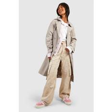 Boohoo Coats boohoo Double Breast Belted Trench Coat Oyster