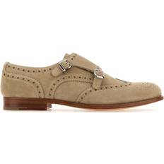 Braun - Damen Derby Church's Sand Suede Monk Strap Shoes