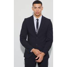 Suits boohooMAN Mens Jersey Skinny Single Breasted Suit Jacket Black