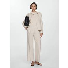 Mango Linen Co-Ord Trousers - Beige/Neutral