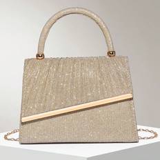 Shein Elegant Luxury Metal Decor Glitter Clutch Bag - Party Wedding Evening Dress