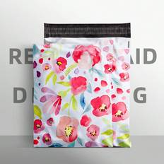 Ink-Color Flower Pattern Waterproof Self-Adhesive Mailer Envelopes 10pcs