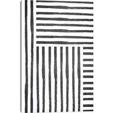 Metro Lane Black White Stipes Leah Straatsma Painting Framed Art