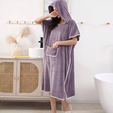 Purple - Women Robes Shein 1pc Ladies' Wearable Sleeveless Bathrobe